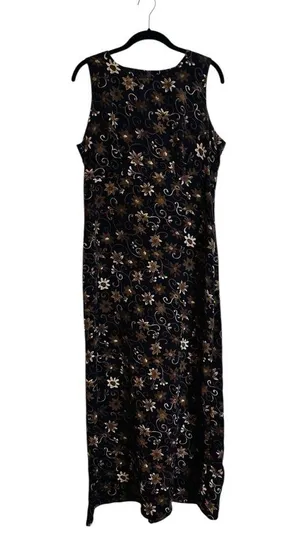 Vintage Byer Studio Maxi Dress Empire Waist Floral 90s Grunge Boho Size 12 thumbnail 1