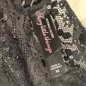 Vintage Y2K Victoria's Secret Babydoll Sheer Mesh Lace Shirt Sz M Black thumbnail 4