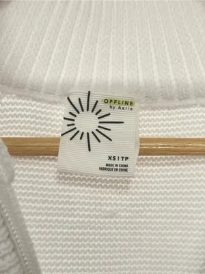 Aerie Offline Waffle Knit Quarter Zip - White thumbnail 4