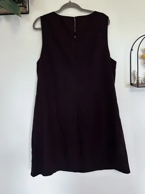 NWT Gap Brown Linen Blend Sleeveless Crewneck Knee Length Shift Dress XL Tall thumbnail 2