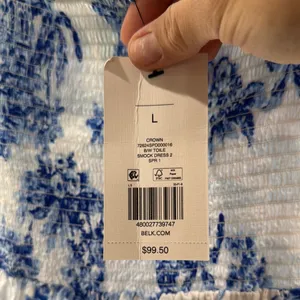 Crown & Ivy Blue and White Sleeveless Sundress thumbnail 3