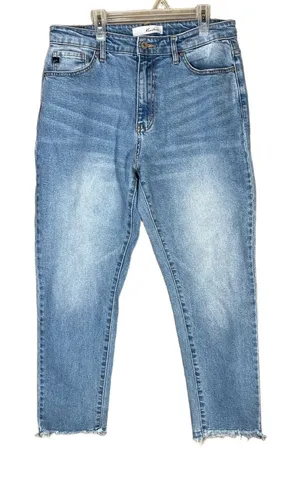 KanCan Light Wash Frayed Hem High Waisted Denim Jeans‎ 11/29 thumbnail 1