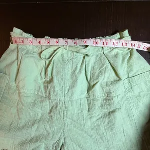 Free People Mint Green Cotton Gauze Drawstring Shorts S 27" Relaxed Boho Summer thumbnail 2