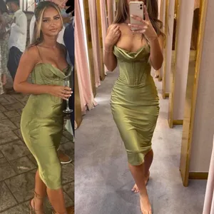 House of CB XS‎ D-DD Myrna Olive green Corset Slip Dress NWOT size XS thumbnail 3