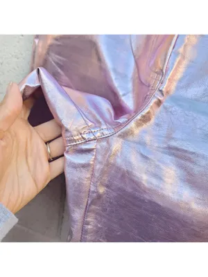 12th Tribe Aimmia Metallic Pink Straight Leg Pants thumbnail 3
