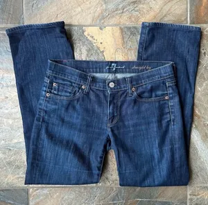 7 For All Mankind Straight Leg Jeans Low Rise Women's Size 27 USA thumbnail 1