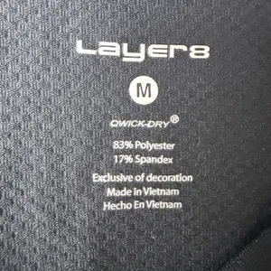 Layer 8 Power Performance Tee Womens Medium‎ Black Graphic Cardio Gym Shirt NEW thumbnail 6