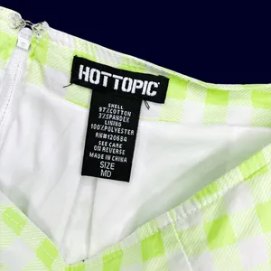 Hot Topic Green & White Gingham Lace Trim Bow Mini Skirt thumbnail 6
