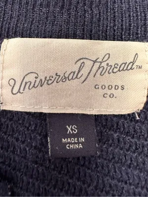 Universal Thread Navy Textured Knit Top V-Neck Short Sleeve XS thumbnail 5