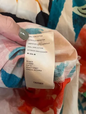 Anthropologie Crisanta 100% Cotton Poplin Buttondown Floral Abstract Print thumbnail 4