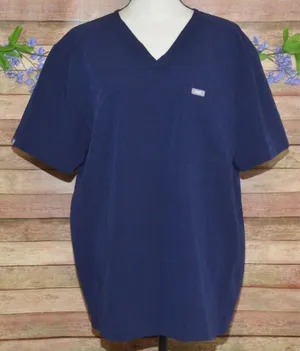 FIGS Ladies Technical Blue V-Neck Short Sleeve Scrubs Shirt Top Size XL Workwear thumbnail 1