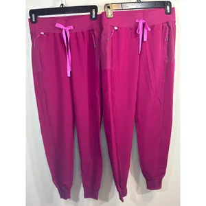 FIGS W Boston Slim Jogger Scrub Pants XS‎ Raspberry Tech Fabric Bundle of 2 NWT thumbnail 2