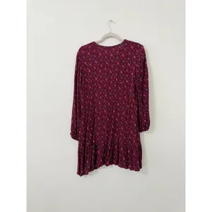 Matilda Jane Burgundy Floral Boho Peasant Shift Dress Size S thumbnail 3