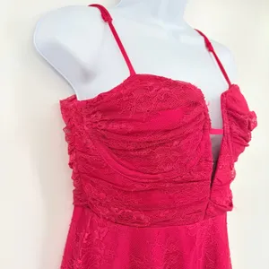 Layered with Love Mini Lace Dress Sz M New Red Hoco Coquette Corsette Fit Flare thumbnail 4