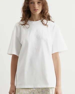 NWT GANNI Heavy Cotton Heart T-Shirt | Oversized Drop Shoulder Graphic Tee thumbnail 1