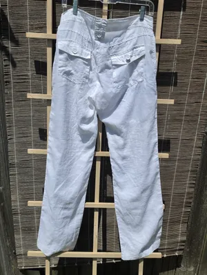 Forever 21 White Linen Pants M thumbnail 7