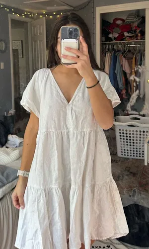 White Casual Dress Size M thumbnail 1