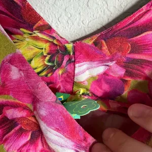 FARM Rio Floral Pink Ruffle Crop Babydoll Tank Top thumbnail 5