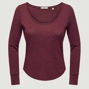 1961 | Abercrombie & Fitch Scoop Neck Long‎ Sleeve Top Burgundy Womens XS thumbnail 1