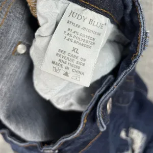 Judy Blue Distressed Denim Shorts Dark Wash Cuffed Bermuda XL thumbnail 8