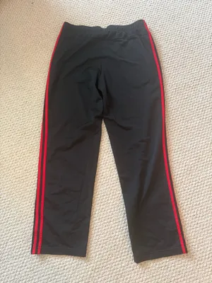 Adidas Men’s Black Track Pants with Red Stripe thumbnail 2
