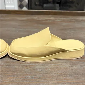 Vince Raquel Leather Mules Cashew Pale Yellow Slip-On Flats Size 5.5 NIB $295‎ thumbnail 3