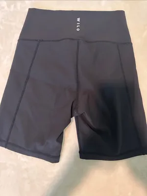 WILO High-Waist Black Workout Bike Shorts thumbnail 2