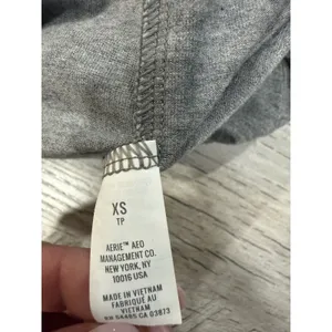 Aerie Gray Knit Romper Twist Back Drawstring Waist Lounge Size XS thumbnail 8