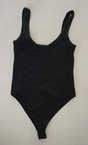 All Saints Black Ribbed Tank Bodysuit Size S thumbnail 1