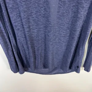 Lululemon Long Sleeve Open Back Cowl‎ Neck Burnout Top Blue Yoga Shirt thumbnail 3