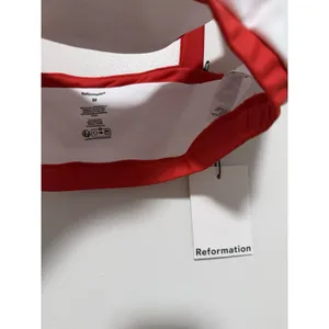 Reformation NWT Adelina Ecomove White Sports Bra Red Trim Size Medium thumbnail 4
