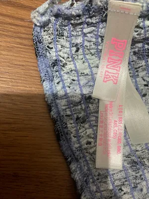 PINK Victoria's Secret Lavender Plaid Lace Bralette thumbnail 4