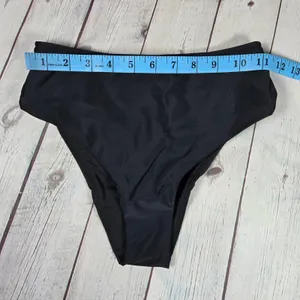 Aerie Black Cheeky Bikini Bottoms High Waisted Swimwear Size XS‎ thumbnail 8
