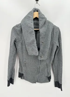 Lululemon Jacket Women 8 Grey Karmacollected Collared Cotton Fleece‎ Super Soft thumbnail 1