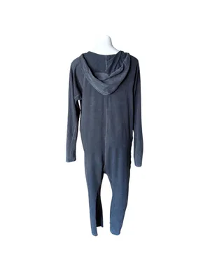 Free People Hot Shot Long-Sleeve Onesie Washed Black Jumpsuit Size XS thumbnail 9