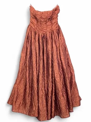 Lulus Women’s Sleeveless Analeia Rust Jacquard Lace-Up Midi Dress Size Medium thumbnail 4