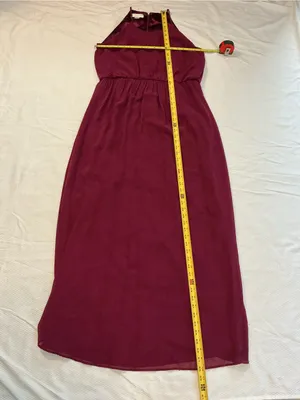 Donna Morgan Burgundy Halter Maxi Dress thumbnail 3
