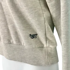 Superdry Grey Vintage Cali Stripe 70s Style Mock Neck Crew Sweatshirt Size 4 thumbnail 8
