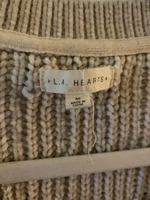 LA Hearts Ivory Cream Crop Sweater thumbnail 2