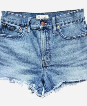 Madewell light wash denim shorts with frayed hem - size 28 thumbnail 1