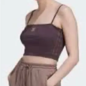 Adidas Brown Crop Tank Top Bra Women Large Athleisure Gym Activewear thumbnail 1