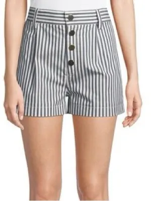 Derek Lam 10 Crosby striped nautical pleated front shorts size 2 high waisted thumbnail 1