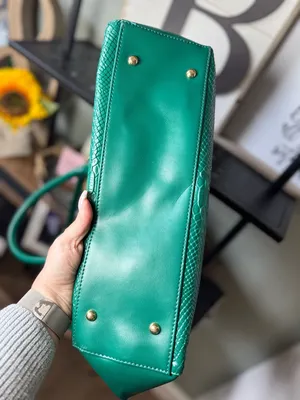 Cuore & Pelle Green Musette Snakeskin Satchel Handbag thumbnail 9