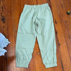 Halara Womens Jogger Pants Mid Rise Pleated Pockets Cotton Twill Green Medium‎ thumbnail 7