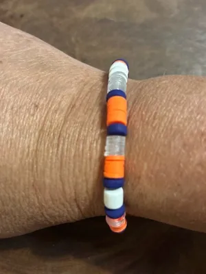 NWT Colorful Beaded Varsity Stretch Bracelet Orange thumbnail 2