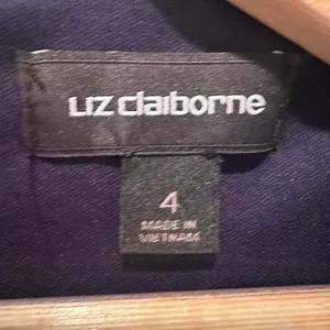 Liz Claiborne Navy Blue‎ Polka Dot Sleeveless Belted Short Dress Sz 4 thumbnail 3