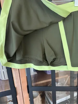 OFFLINE Aerie Real Me XTRA Colorblock Skort skirt tennis contrast military olive thumbnail 4