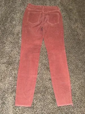 We The Free Free People Pink Corduroy Raw Hem Skinny Pants Size 26 thumbnail 3