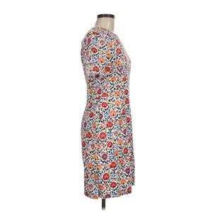 Boden Floral Shift Dress Womens 6L White Red Retro Mod Cotton Enchanted thumbnail 5