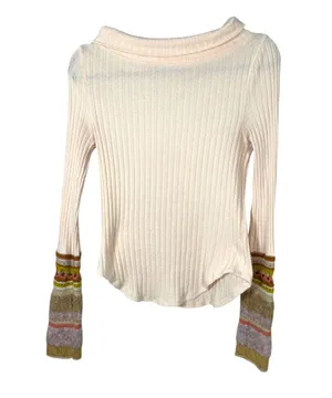 Free People Mixed Up Sweater Cuff Ribbed Thermal Size Small thumbnail 5